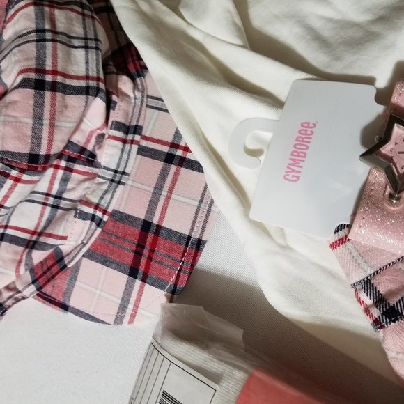 Gymboree Schoolgirls Rock size 9 shirt, 8 adjustable waist skort, 8-10 tights - Picture 6 of 11